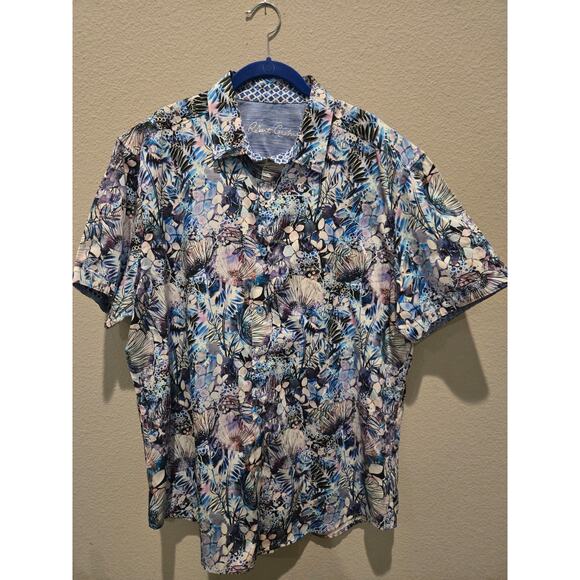 Robert Graham Men's 2XL Floral Short Sleeve Button-Up Shirt Multicolor - Picture 1 of 10